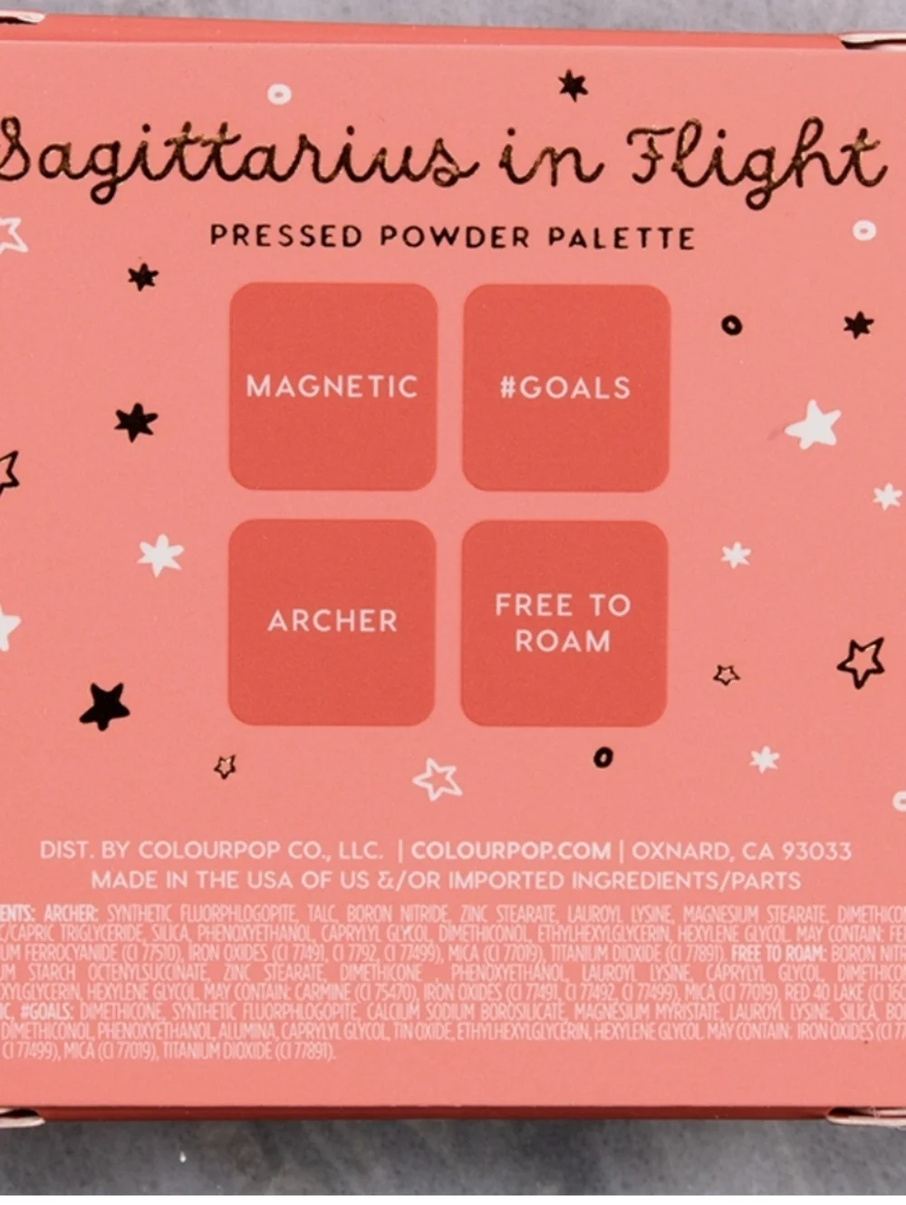 ColourPop Pressed Powder Quad Eyeshadow Palette: Sagittarius In Flight .21oz NIB